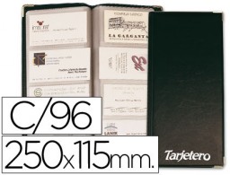 Tarjetero 96 tarjetas PVC negro 250 x 115 mm.